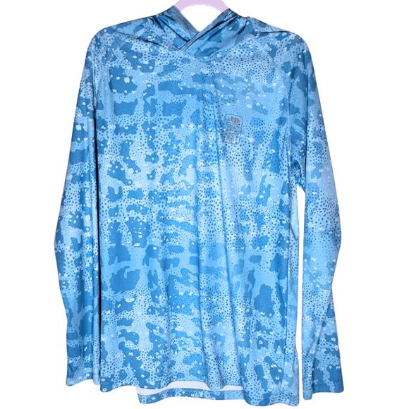 AFTCO American Fishing Tackle Co. Mens Raglan Sleeve Pullover Hoodie Blue Medium - Picture 1 of 8